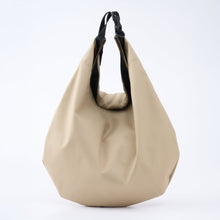 將圖片載入圖庫檢視器 再生聚酯纖維袋口可捲 2WAY 購物袋(原色棕)