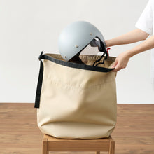 將圖片載入圖庫檢視器 再生聚酯纖維袋口可捲 2WAY 購物袋(原色棕)
