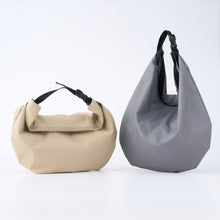 將圖片載入圖庫檢視器 再生聚酯纖維袋口可捲 2WAY 購物袋(原色灰)