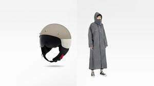 連身式雨衣騎士套組 - 溫柔力量安全帽